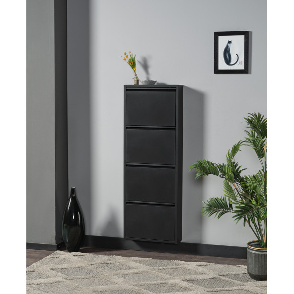 alv-104 Siyah Alveon Metal Ayakkabılık ürün görseli 1