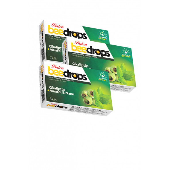 3 Kutu Balen Okaliptüs Mentol Ve Nane Aromalı Bitkisel Beedrops 24 Adet x 3 Pastil Menthol Okaliptus ürün görseli 1
