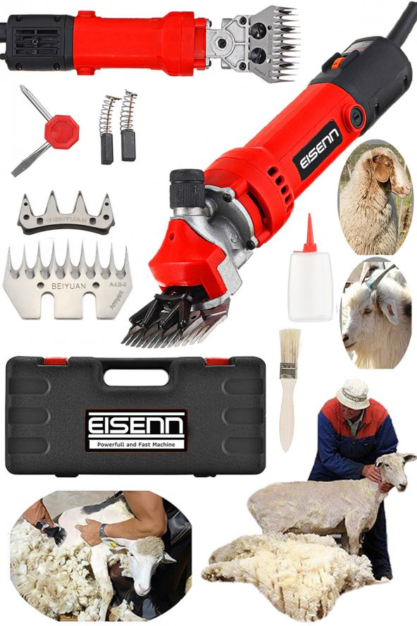 Eisenn Alman Eco Series 5800 Wat Çift Kartlı Metal Şanzıman Isınmaya Karsı Korumalı Koyun Kırkma Makinesi ürün görseli 1