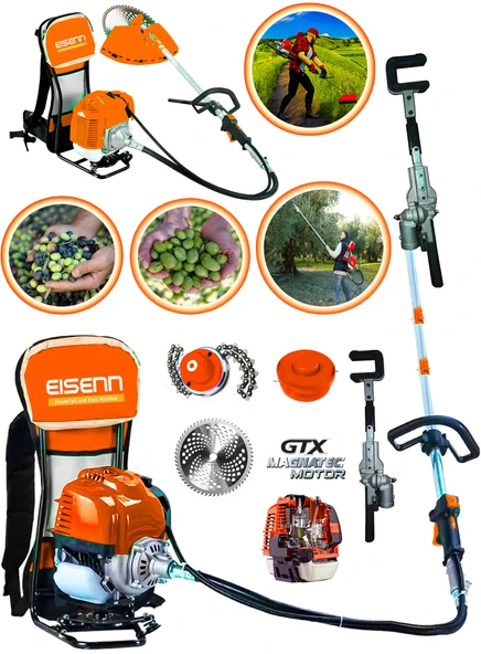 Eisenn Alman World Oliven 20 Hp Zeytin Silkme Makinası Sırt Tipi Benzinli Motorlu Tırpan ürün görseli 1