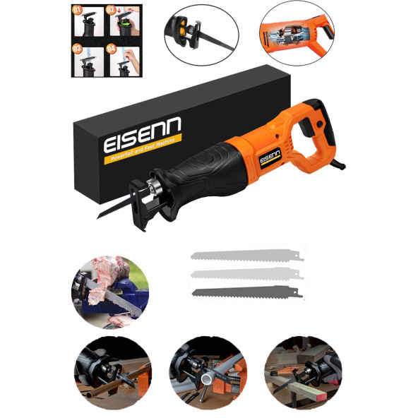 Eisenn Germany Technology Sjs Metal Şanzuman 5100 W Tilki Kuyruğu Kemik Kesim Makinası 3 Adet Bıçak Hediye ürün görseli 1
