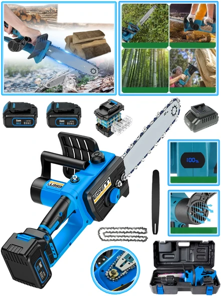 Eisenn German BL Fırçasız Motor Li-on 10 Pilli Batarya Çift Akülü 32 Cm Palalı Dal Budama Bıçkı Makinası ürün görseli 1