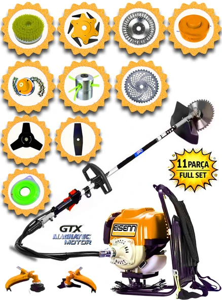 Eisenn Alman 11 In 1 W-power 20 Hp Fireprof Motor Bakır Sargılı Sırt Tipi Ot Çim Biçme Tırpan Makinası ürün görseli 1