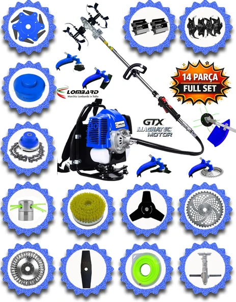 İtaly Ld-1800 V10 Motor 14 Parça Full Set Sırt Tipi Benzinli Çalı Çim Biçme Tırpanı Güçlü Yüksek Performans ürün görseli 1