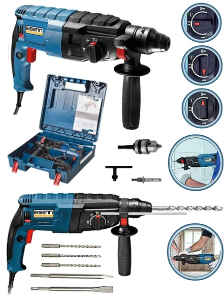 Eisenn Germany Technology Heavy Duty 3600 W Kırıcı Delici Hilti Matkap  5 Pcs Set ürün görseli 1