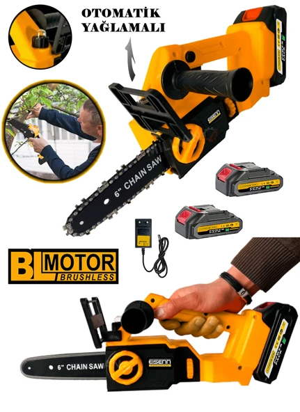 Eisenn Yeni Nesil Li-On Batarya BL Motor Pro Saw Akülü Dal Budama Testere Bıçkı Makinası 2 Akülü ürün görseli 1