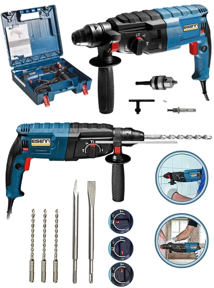 Eisenn Germany Technology HİLTMANN 6.2 JOULE Sds Plus GBH 3-.26 KIRICI DELİCİ  Usta Set Hediyeli ürün görseli 1