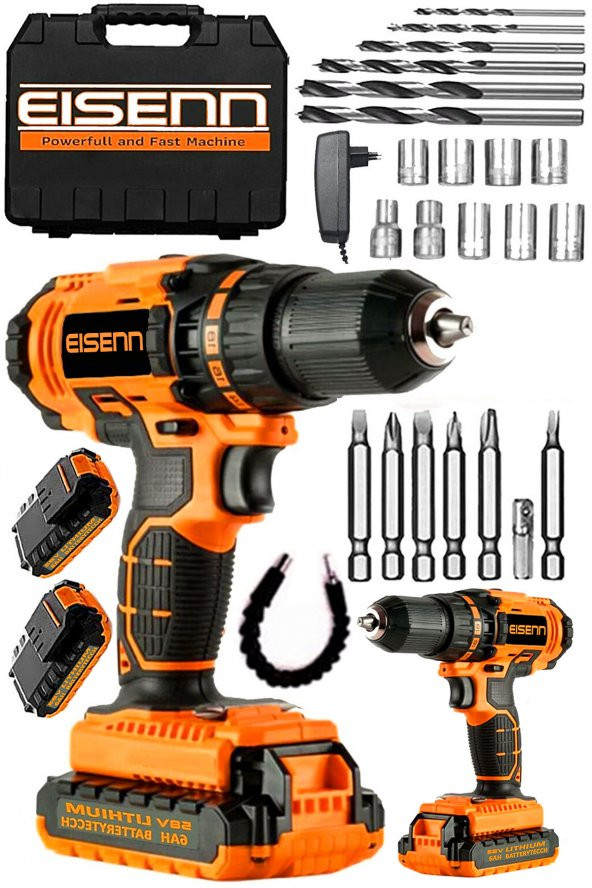 Eisenn Alman Teknoloji Pİ-SERİES 58 V 8 AH Samsung Çift Akülü Seri Vidalama Matkap  USTA Yardımcı Set ürün görseli 1
