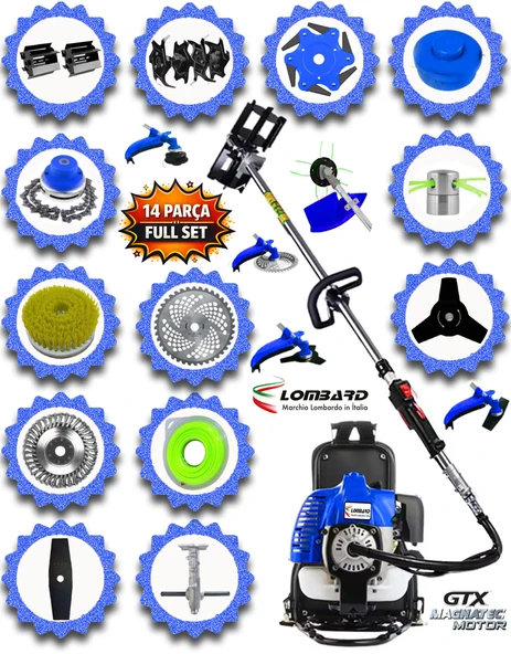 İtaly L-976 F1 Motor 14 Parça Full Set Sırt Tipi Benzinli Çalı Çim Biçme Tırpanı Yüksek Performans ürün görseli 1