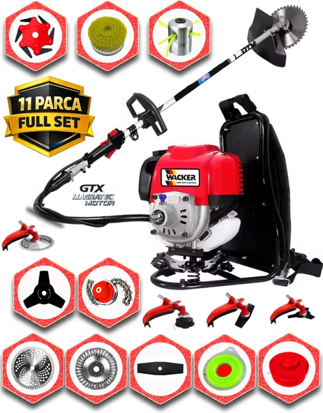 German W-20 Motor 11 Parça Set Sırt Tipi Benzinli Motorlu Ot Çalı Tırpanı Çim Biçme Makinesi Çelik Fırça ürün görseli 1