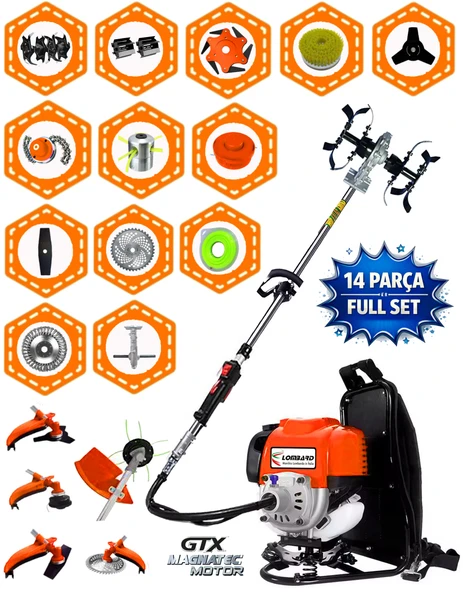 İtaly Lw-1800 Ltx 14 Parça Full Set Sırt Tipi Benzinli Çalı Çim Biçme Tırpanı Güçlü Yüksek Performans ürün görseli 1
