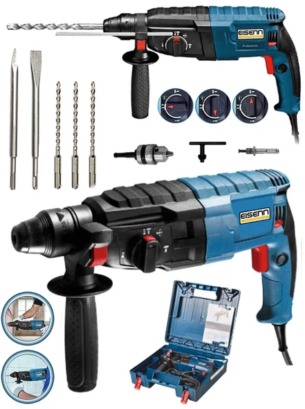 Eisenn Germany Technology Wall Tool 3600 W Bakır Sargı Kırıcı Delici Hilti Matkap + 5 Pcs Set ürün görseli 1
