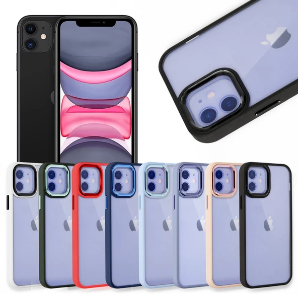 iPhone 12 / 12 Pro Kılıf Luna Lens Kamera Çerçeveli Silikon Kapak ürün görseli 1