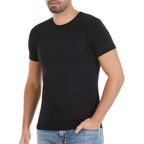 6 Adet Yıldız Erkek Modal Kısa Kollu T-Shirt Fanila Siyah 336 ürün görseli 1