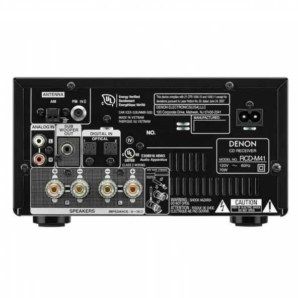 Denon RCD M 41 Micro HiFi CD&Bluetooth Receiver Siyah - Resim 2