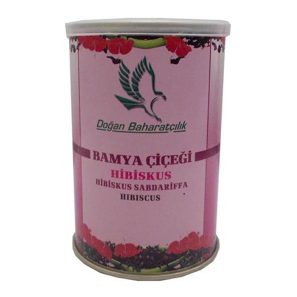 Afrika Bamya Çiçeği Hibiskus Mekke Gülü Doğal 100 Gr Teneke Kutu ürün görseli 1