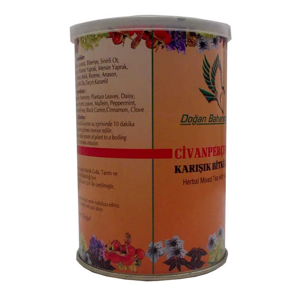 Civanperçemli Bitkisel Karışım Çay 100 Gr Teneke Kutu - Resim 2