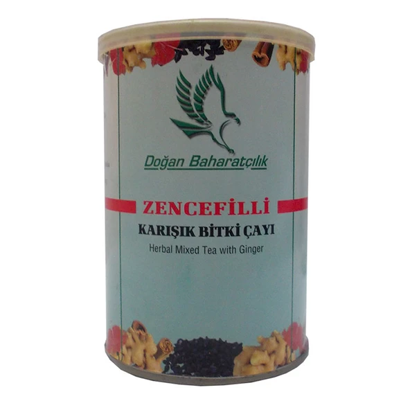 Zencefilli Karışık Bitkisel Çay 100 Gr Teneke Kutu - Resim 4