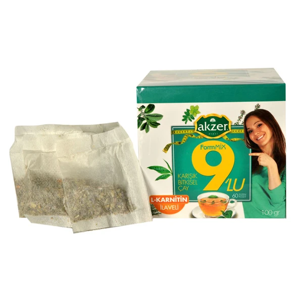 Akzer 9lu Form Bitkisel Çay 60 Süzen Poşet - Resim 4