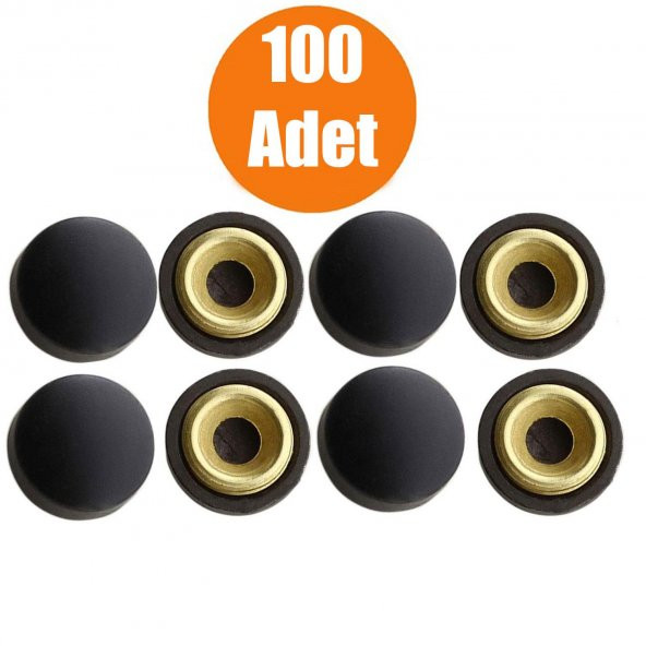Vida Kapağı Kapatıcı 15 mm Mat Siyah Vida Tapası Tıpası 100 ADET ürün görseli 1