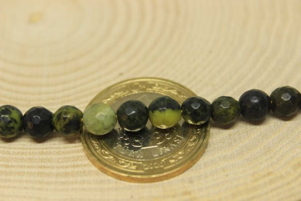 Peridot (Zebercet) Taşı Koyu Renk Faset Kesim 6mm/5 adet (23160-1) ürün görseli 1