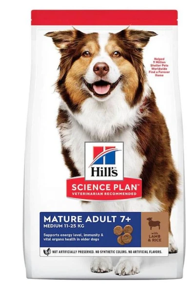 Hills Medium Mature +7 Kuzu Etli Yaşlı Köpek Maması 2.5 Kg ürün görseli 1