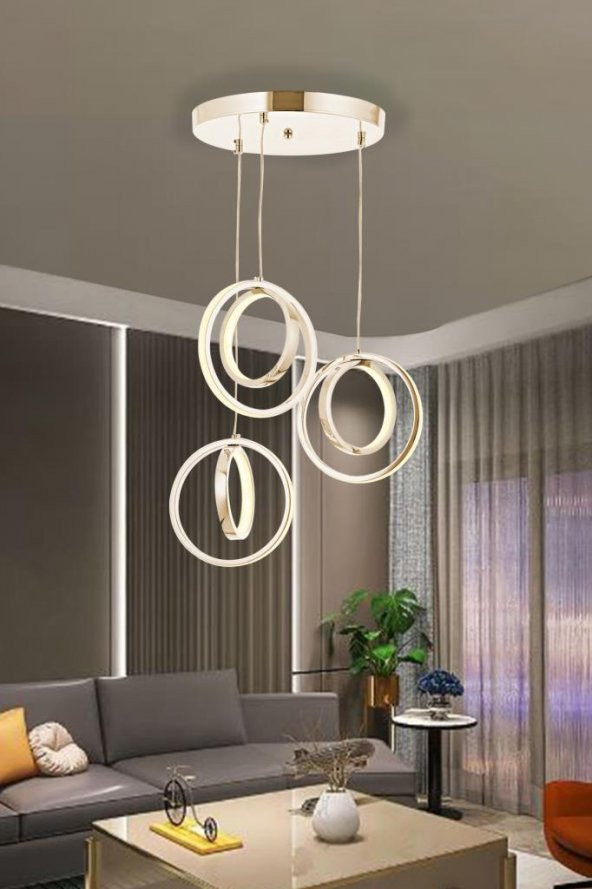 Eray Aydınlatma 1909-3 Sarı 3 lü Led Avize - Resim 2