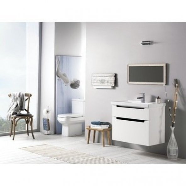 Turkuaz Cerastyle Frame Etajer Uyumlu Damlalıklı Lavabo  60x45 cm ürün görseli 1