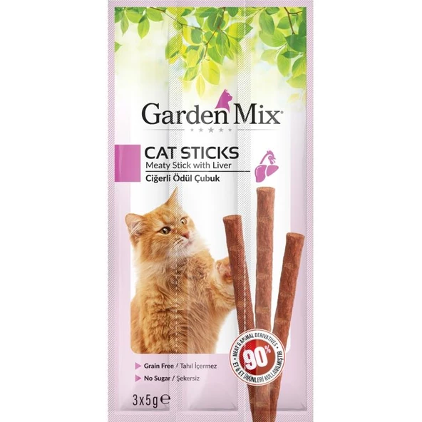 Gardenmix Ciğerli Kedi Stick Ödül 3*5gr ürün görseli 1