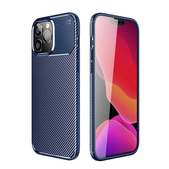 Apple iPhone 14 Pro Max Kılıf Negro Karbon Tasarım Silikon Kılıf ürün görseli 1