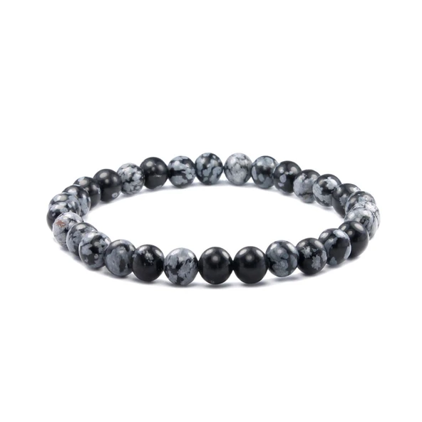 Pigado Hakiki Doğaltaş Obsidyen Taşı Unisex Bileklik ürün görseli 1