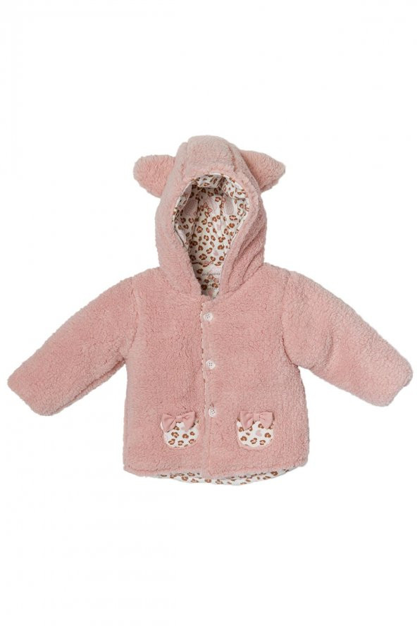 Andywawa Kız Bebek Leopar Desenli Pembe Yumuşak Mont AC22078Rep ürün görseli 1