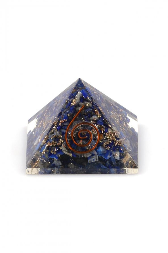 Lapis Lazuli Taşından Orgonit Piramit - Resim 2