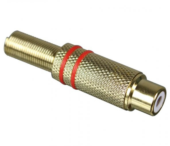 RCA Dişi Gold Jack Kırmızı ürün görseli 1