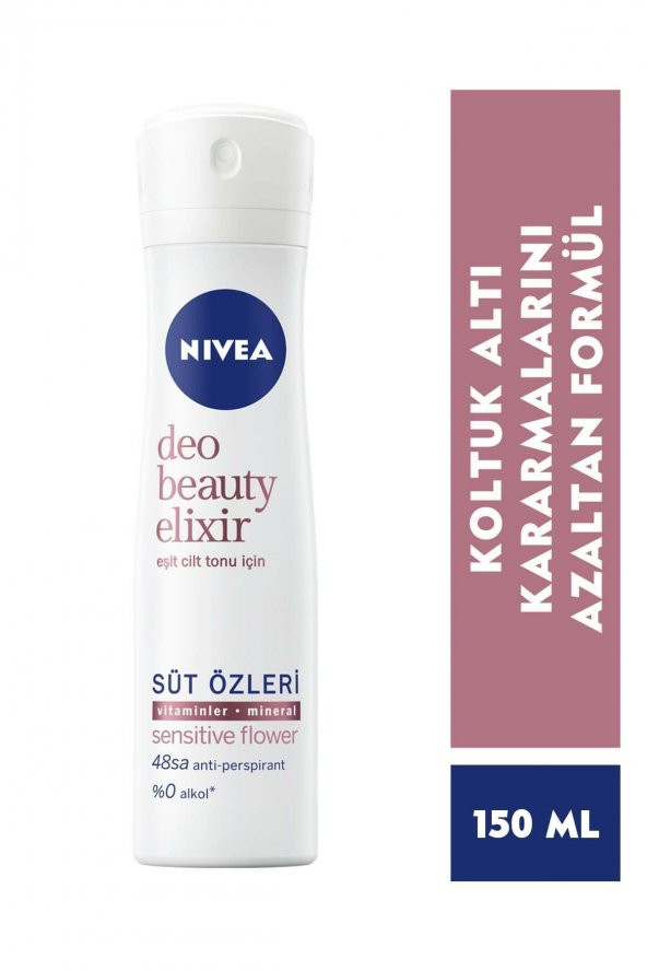 Nivea Deo 150 ml Kadın Beauty Elixir Sensitive Flower,48 Saat Anti-perspirant Koruma ürün görseli 1