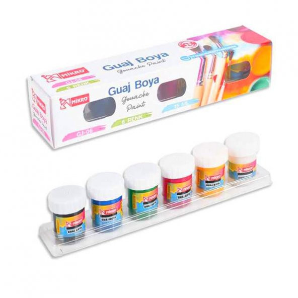 Guaj Boya 6 Renk x 15 ml 1 Paket Guaj Boyası Seti 6 lı ürün görseli 1