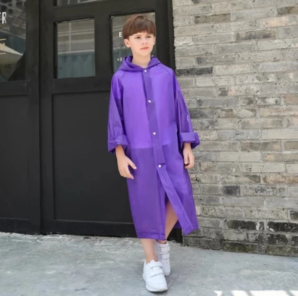 Eva Bordo Pratik Trend Çocuk Yağmurluğu Unisex 8- 12 Yaş  MAVİ 8-12 Yaş ürün görseli 1