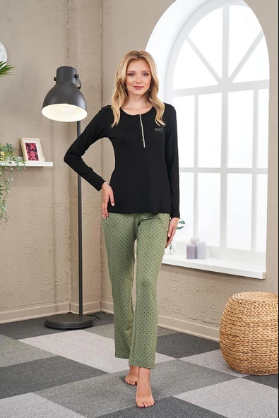 Pjs 23521 Kadın Patlı Puanlı Pijama Takım ürün görseli 1