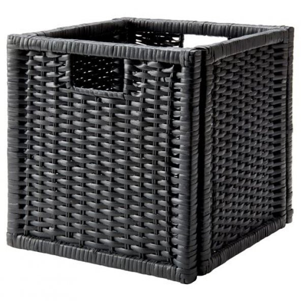 Sepet Kutu Düzenleyici Siyah Renk MeridyenDukkan 32x34x32 cm 1 Adet Rattan Çok Amaçlı Sepet ürün görseli 1