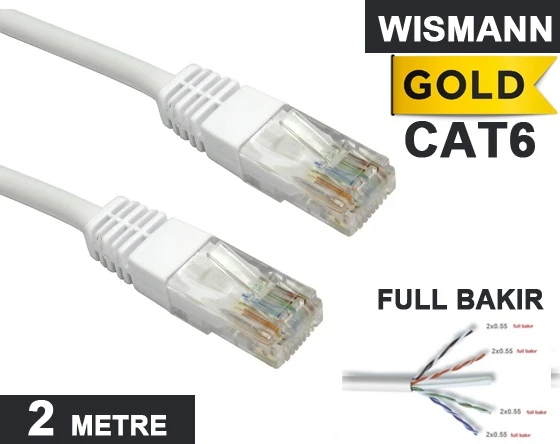 Cat6 Patch Network Ethernet Kablo 1.Kalite 2 Metre ürün görseli 1