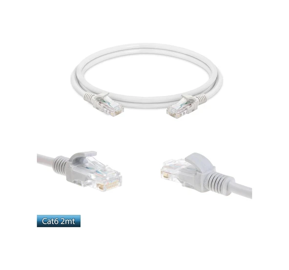 Cat6 Kablo Patch Network Ethernet Modem Kablosu 2 Metre ürün görseli 1