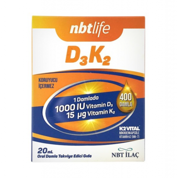 Nbt Life D3K2 1000 IU Damla 20 ml ürün görseli 1