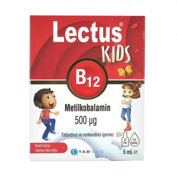Lectus Metilkobalamin Kids B12 Dil Altı Sprey 5 ml ürün görseli 1