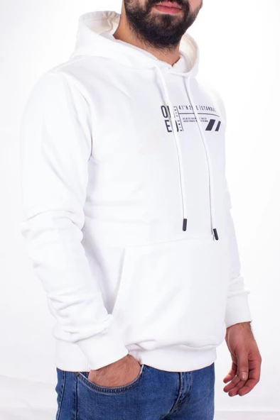 Twister 1910 Ekru  Kapüşonlu Erkek Sweatshirt ürün görseli 1