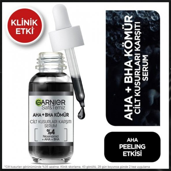 Garnier Aha+Bha Cilt Kusurları Karşıtı Serum 4 ( Niasinamid + Peelıng Etkili Aha+Bha) 30 ml ürün görseli 1