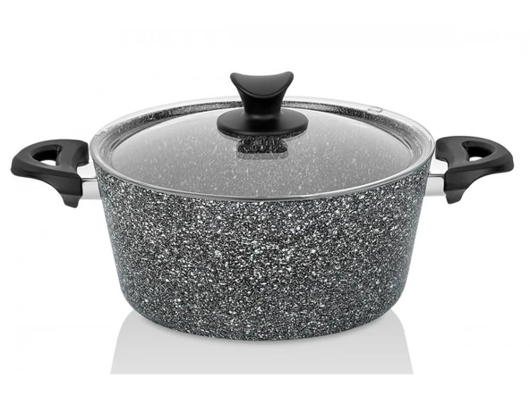 Taç Master Cook 7 Parça Granit Tencere Seti Gri - Resim 4