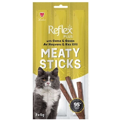Reflex Meaty Sticks Av Hayvanlı ve Kaz Etli Kedi Ödül Maması 3x5 Gr. ürün görseli 1