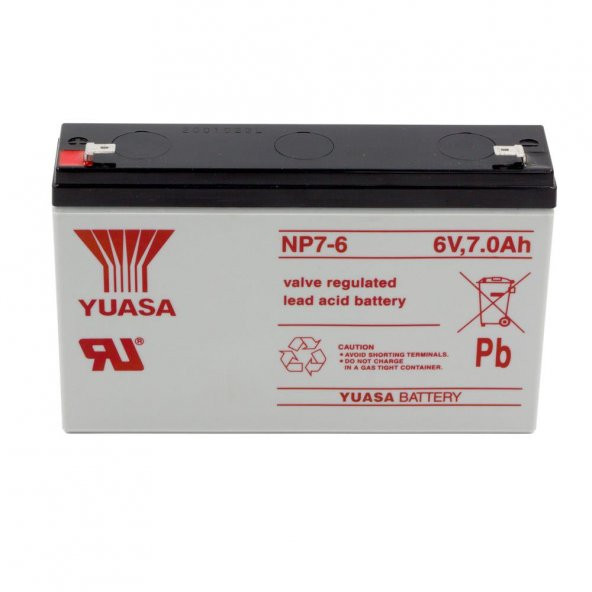 Yuasa NP7-6 6V 7Ah Bakımsız Kuru Akü ürün görseli 1