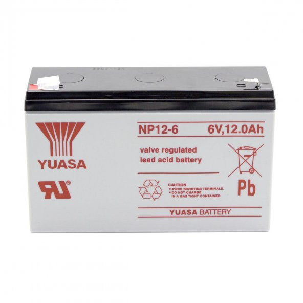 Yuasa NP 12-6 6V 12Ah Bakımsız Kuru Akü ürün görseli 1