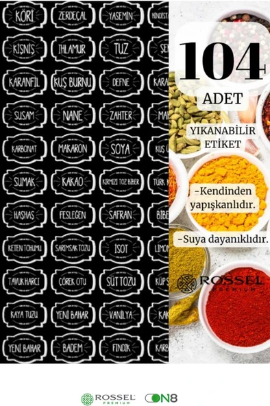 Rossel Premium Lüks Füme 12'li Erzak Saklama Kabı Etiket Hediyeli ürün görseli 1
